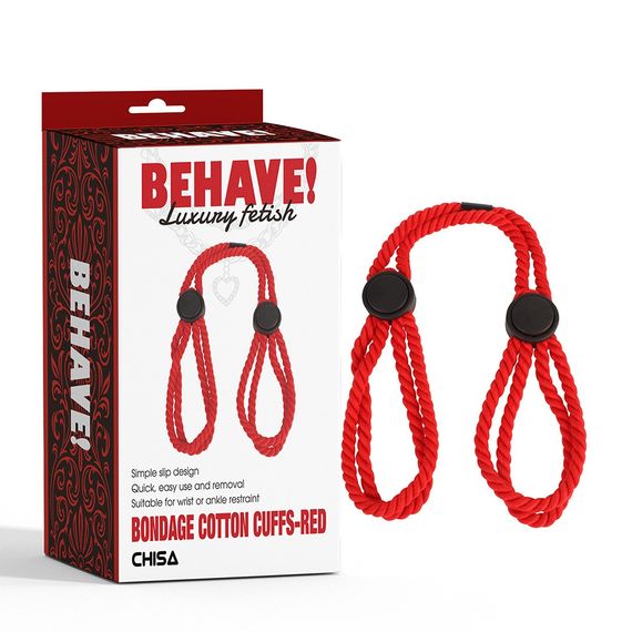 Бондаж-манжети Chisa BEHAVE! Luxury Fetish червоні Sex Aura