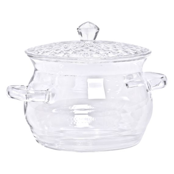 Жаростійка скляна каструля з кришкою 2 л | Зображення 1