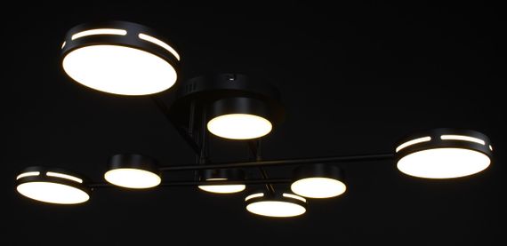 Люстра світлодіодна стельова LED світильник для квартири на стелю лед 27935 Чорний 17х90х90 см. | Зображення 2