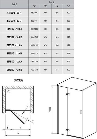 Душевые двери Ravak Smartline SMSD 2- 100 A- L Хром Transparent | Зображення 6