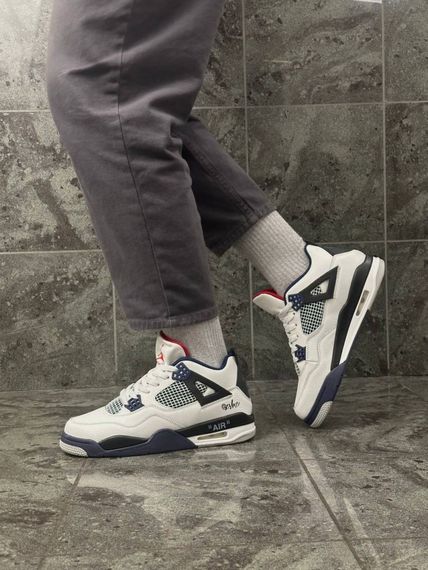 Кросівки Nike Air Jordan 4 Retro (white navy) | Зображення 8
