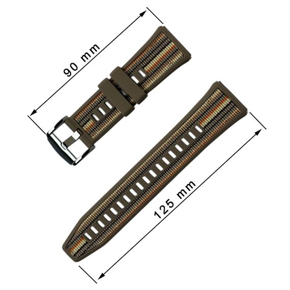 Силіконовий ремінець Primolux Nylon Silicone для смарт-годинника Huawei Watch GT 6 Pro 46mm - Light Brown | Зображення 6