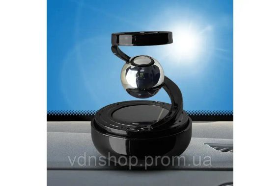 Автомобильный освежитель воздуха/ ароматизатор на солнечной энергии/ левитация кольца/ черный с шариком | Зображення 1