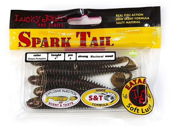 Виброхвосты съедоб. искусст. LJ Лаки Джон Pro Series Spark Tail 4,0in (10,10)/PA03 5шт. | Зображення 1