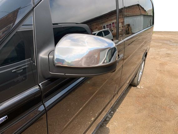 Накладки на дзеркала Vito 2010-2015 (2 шт) Carmos - Турецька сталь для Mercedes Vito W639 рр | Зображення 1