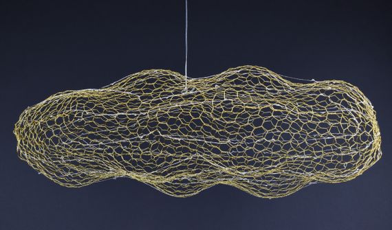 Люстра світлодіодна підвісна LED світильник для квартири на стелю лед 27655 Золото 25-200х50х120 см. | Зображення 1