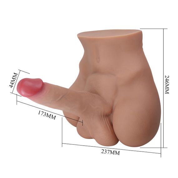 Мастурбатор реалістичний CRAZY BULL Rhynе пеніс та анус, бежевий, 24,6×23,7 см Sex Aura | Зображення 7