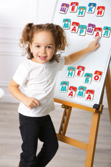 Дитячий набір магнітів Щенячий патруль "Абетка" Magdum ML4034-12 | Зображення 3