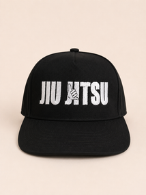Чорна бейсболка TM KINTAYO з вишивкою JIU JITSU/ДЖИУ ДЖИТСУ, з прямим козирком