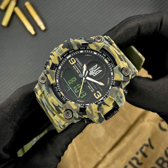 Чоловічий годинник Awarder 001 Тризуб срібло Camo Green | Зображення 3