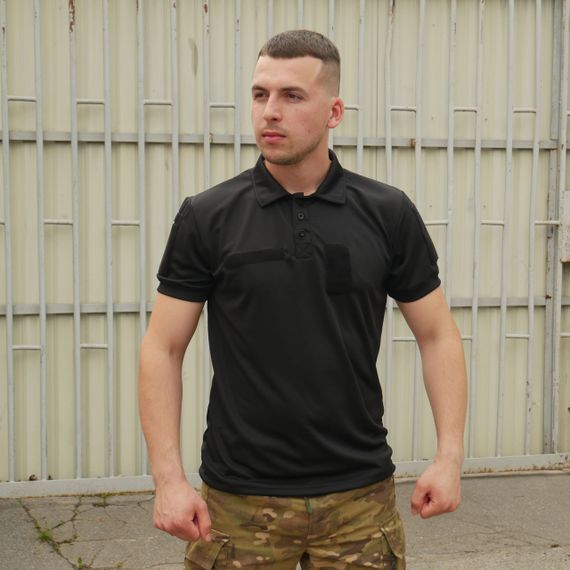 Поло тактическое с шевронами Coolpass Black 48 | Зображення 6