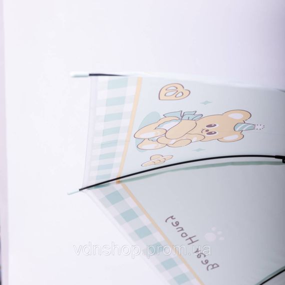 Класична дитяча парасолька-тростина напівавтомат з поліестеру міцна надійна 8 спиць діаметр 94 см М'ятний HP-23-11M | Зображення 6