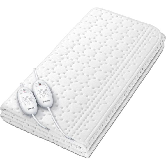 Електропростирадло Beurer  150*140см, 2х60Вт, 3 режими, для двох осіб, фліс, білий (TS_26)