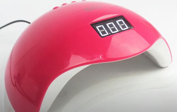 LED/UV лампа для манікюру та педикюру Sun-5 48 Вт із сенсором для сушіння гель лаку Рожева | Зображення 3