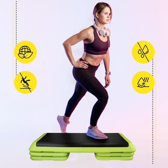 Степ-платформа 3-ступінчаста Cornix Pro 109 х 41 х 10-20 см XR-0401 Green/Black | Зображення 6