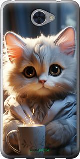 Чохол на Huawei Y7 2017 Білий кіт "5646u-1019-2448"