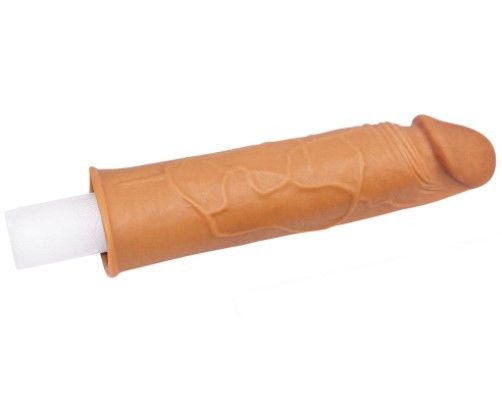 Насадка на член - Pleasure X-Tender Penis Sleeve Add 1" Brown sexstyle | Зображення 1