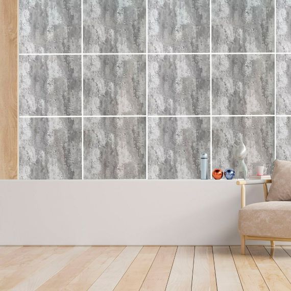 Декоративна ПВХ плита 1,22м х 2,44м х 3мм Платиновий мармур SW-00001411 | Зображення 2