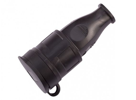 Розетка каучуковая с защитной кришкой з/к переносная RUBBER IP44 Ny95000074 | Зображення 1