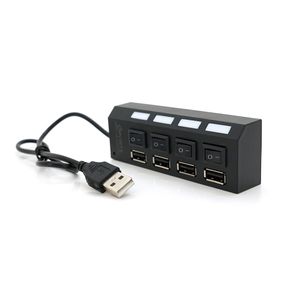 Хаб USB 2.0 4 порту з перемикачами на кожен порт, Black, 480Mbts High Speed, підтримка до 0,5ТВ, живлення від USB, Blister Q100