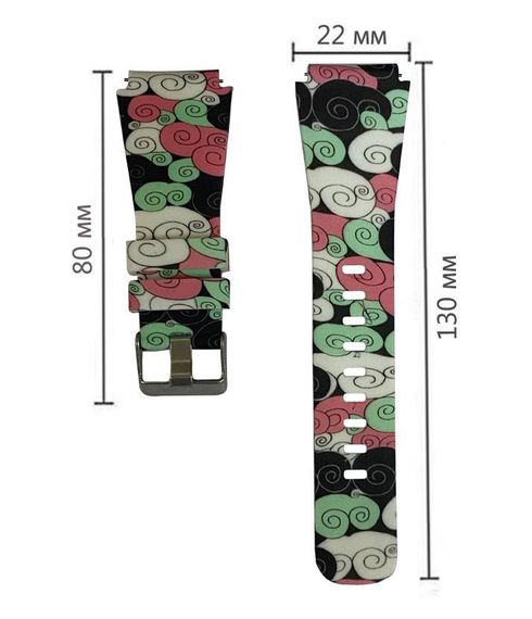 Силиконовый спортивный ремешок Primolux для часов Xiaomi Amazfit GTR 47 mm / Lite 47 mm - Color Pattern | Зображення 3