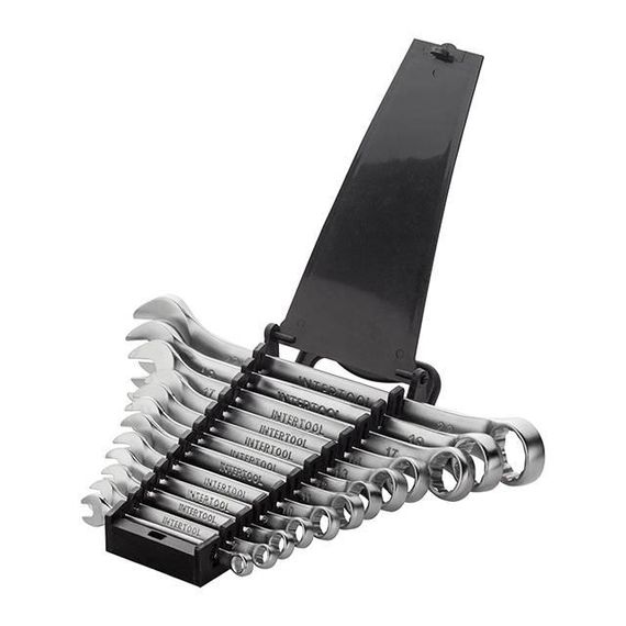 Набір ключів комбінованих 12 од., 6-22 мм, Cr-V INTERTOOL HT-1203 | Зображення 1