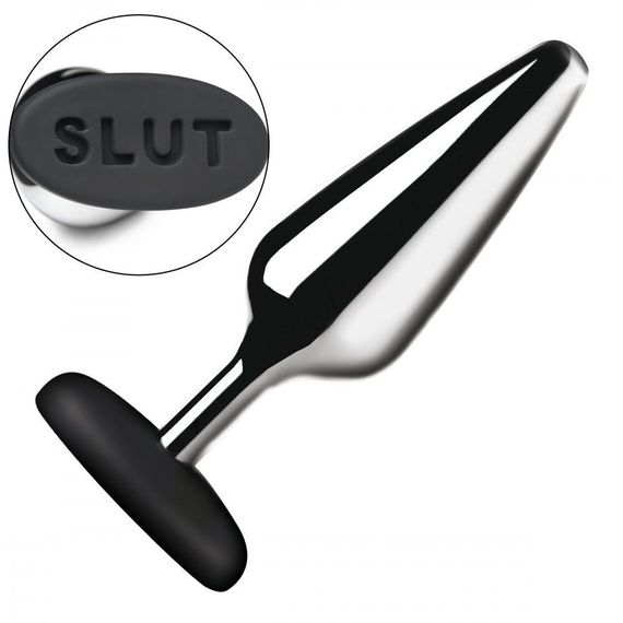 Анальна пробка Master Series Butt Slut Metal & Silicone Butt Plug - Silver