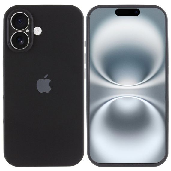 Чохол Silicone Case Full Camera Protective (AA) для Apple iPhone 16 (6.1") Чорний / Black | Зображення 1
