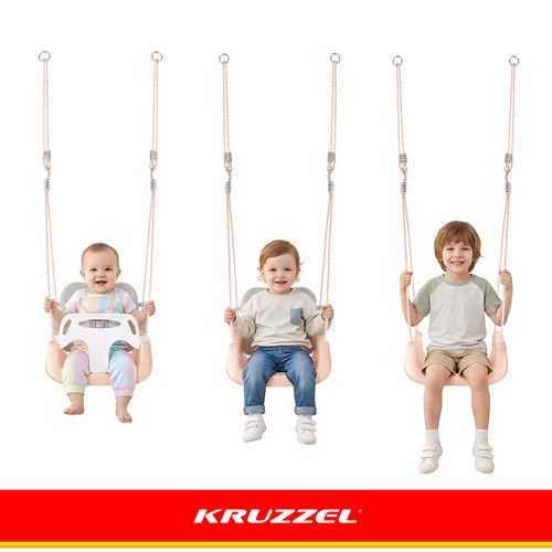 Дитячі гойдалки-трансформер 3-в-1 сіро-бежева Kruzzel 27357 | Зображення 8