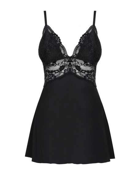 (SALE) Сатиновый пеньюар с кружевом Obsessive 810-BAB-1 babydoll & thong S/M | Зображення 4
