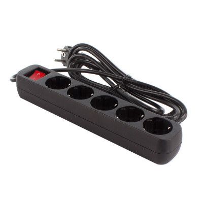 Сетевой фильтр питания ColorWay CW-PSEA52BK, 5 розеток/ 2M black (CW-PSEA52BK) | Зображення 5