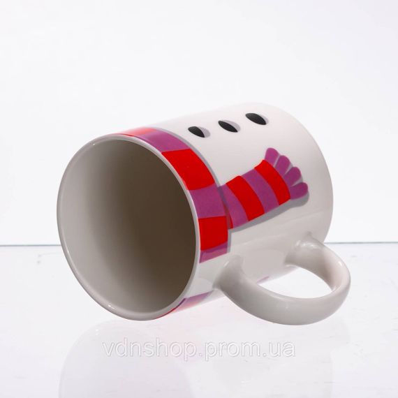 Набор фарфоровая чашка с пиалой Snowman 350 (мл) чашка на подарок новогодняя для чая и кофе CR-1-49 | Зображення 5