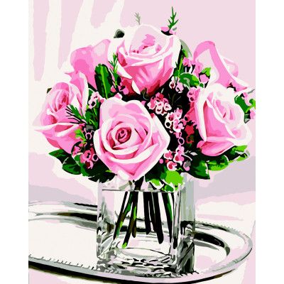Картина по номерам ZiBi Зефирные розы 40*50 см ART Line (ZB.64133) - Топ Продаж!