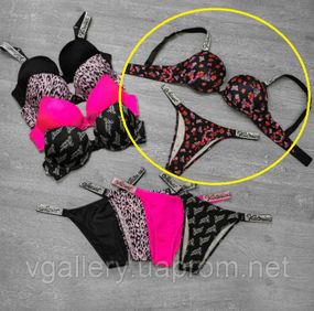Жіноча спідня білизна Вікторія Сікрет  ⁇  Сексуальний червоний комплект білизни зі стразами M, 75B, Синій