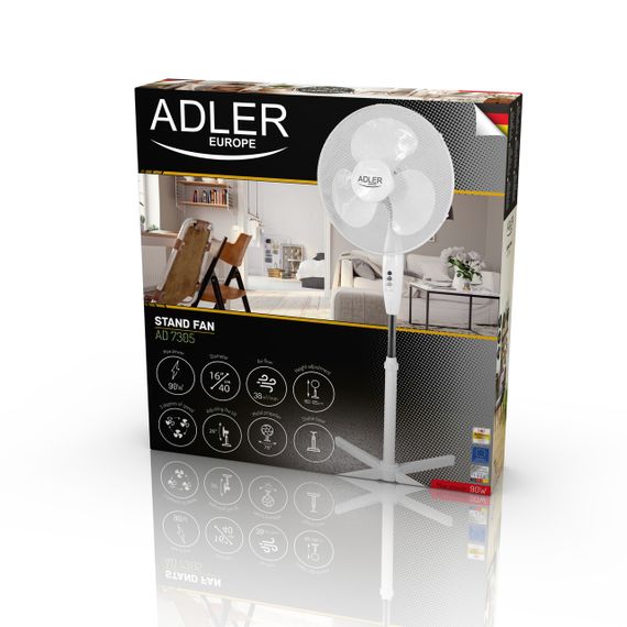 Вентилятор підлоговий Adler AD 7305, 40 см, 90 Вт, з регулюванням швидкості | Зображення 9
