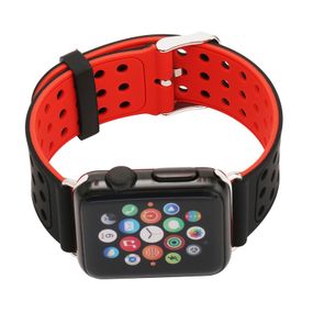Двухсторонний ремешок с перфорацией Primo для Apple Watch 38mm / 40mm / 41mm  - Black&Red