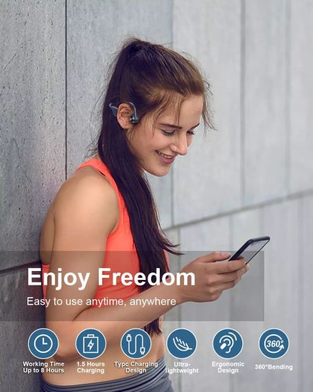 DG06 Наушники с костной проводимостью Беспроводная гарнитура Bluetooth 5.0 Водонепроницаемые | Зображення 3