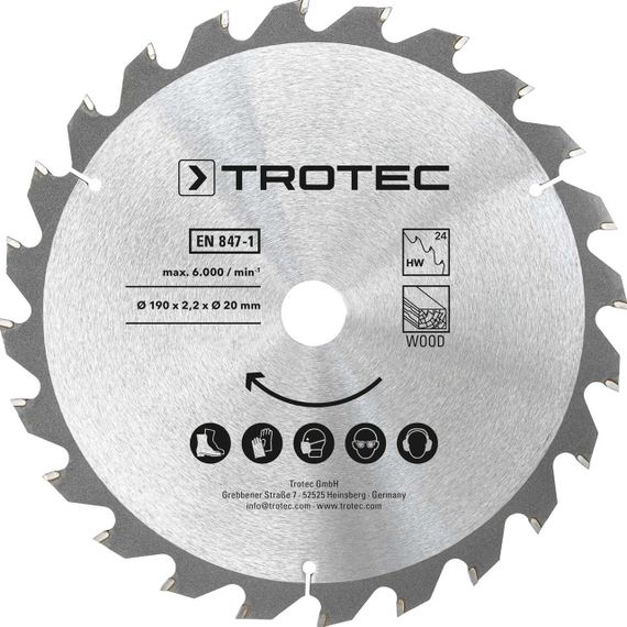 Диск пиляльний Trotec 190х20х2,2 HW24 Wood (3 шт) (6215001330) | Зображення 2