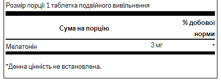 Melatonin-Dual-Release 3mg - 60tabs | Зображення 1