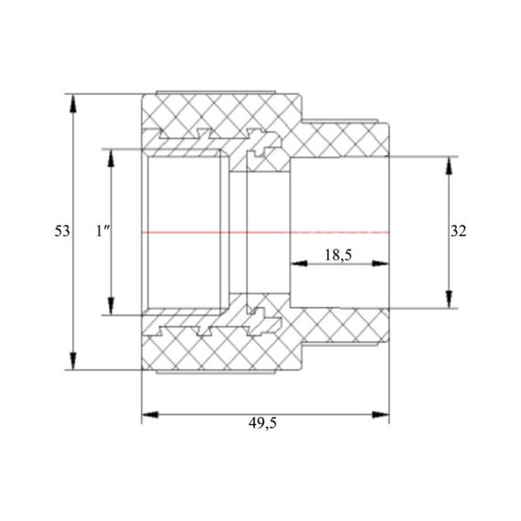 Муфта PPR Blue Ocean 32х1" ВР SD00006389 | Зображення 1