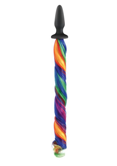 Конічна анальна пробка з хвостом NS Novelties Unicorn Tails, різнокольоровий Sex Aura | Зображення 1