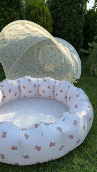 Дитячий надувний басейн Бежевий з ведмедиками | Зображення 4