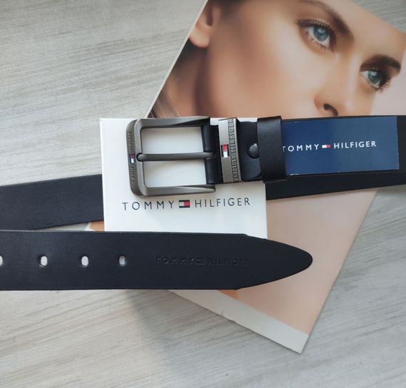 Ремінь шкіряний Tommy Hilfiger чоловічий black | Зображення 1