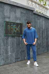 Комплект Марсель оверсайз синій S