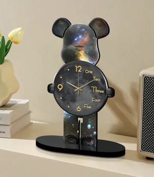 Настільний Годинник Фігурка Ведмідь Bearbrick Космічні 30 см | Зображення 2
