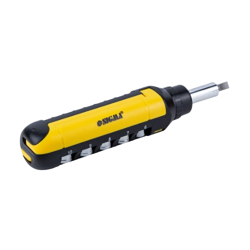 Викрутка реверсивна + насадки торцеві + біти 1/4" 13шт. CrV SIGMA | Зображення 1