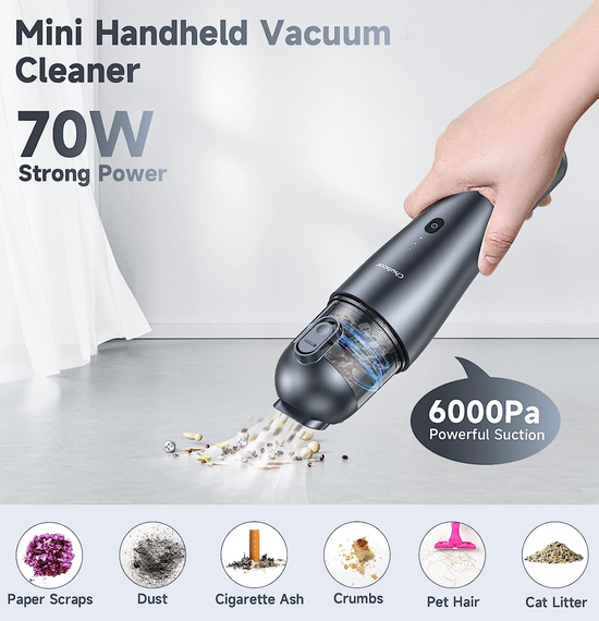 Пилосос автомобільний, ручний бездротовий мінімілосос із всмоктуванням | Зображення 4