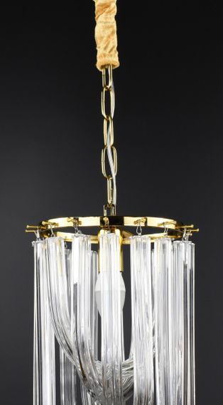 Люстра підвісна на 1 лампочку 26886 Золото 45-100х21х21 см. | Зображення 5