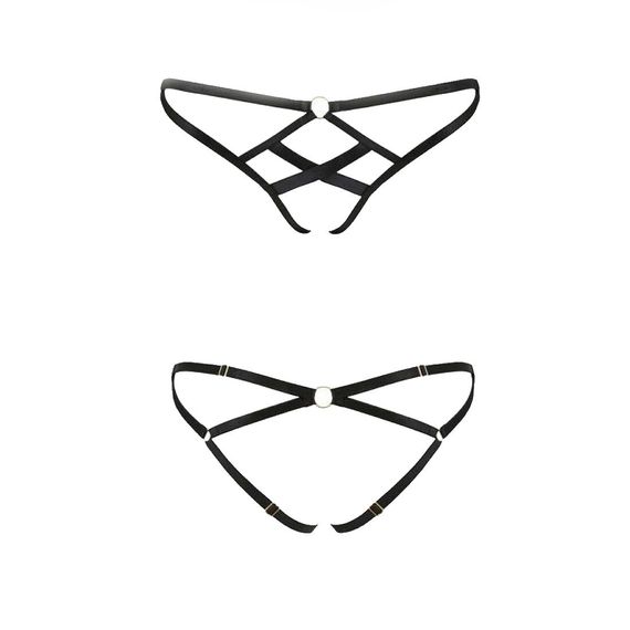 Трусики из стреп Passion Exclusive NICKY THONG XXL/XXXL, black | Зображення 2