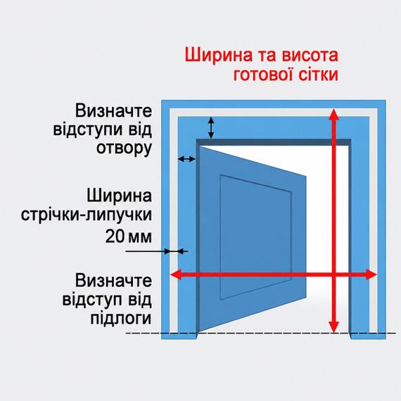 Магнитная дверная сетка (серая липучка) SR 70*210 см | Зображення 5